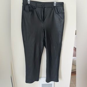 Crop leather pants stretch